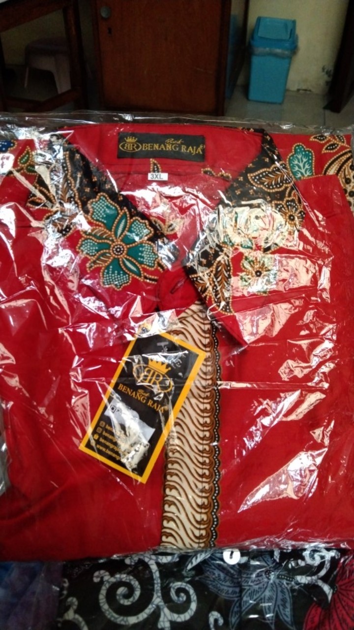 Benang Raja Kemeja Batik Pria Hem Lengan Pendek Ukuran Jumbo 2xl 3xl 4xl 5xl