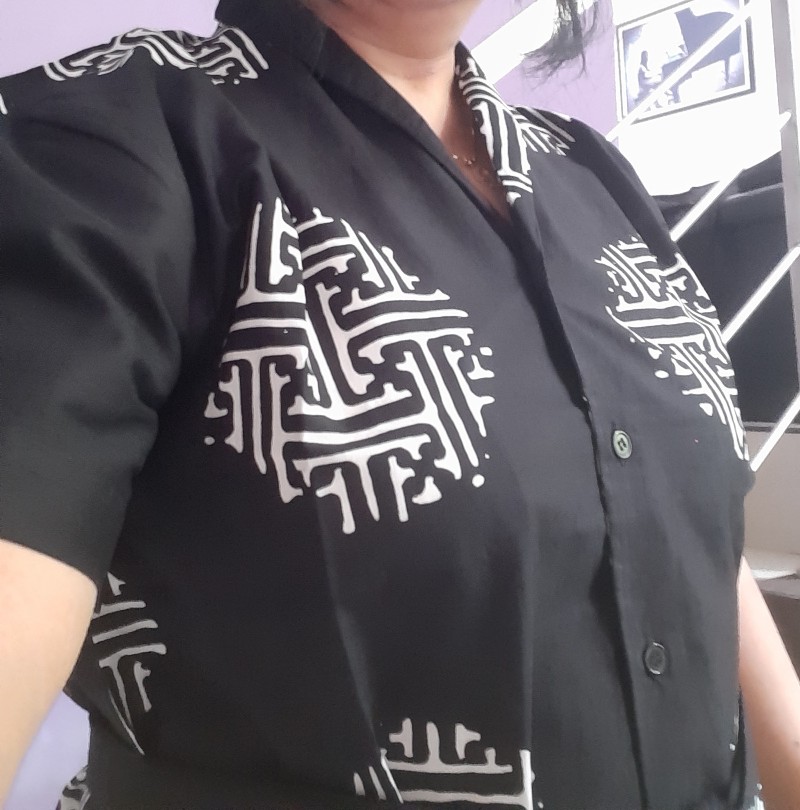 Nigaya Batik -kanna Top | Blus Batik Wanita | Batik Wanita Lengan Pendek | Atasan Batik Wanita Kerja