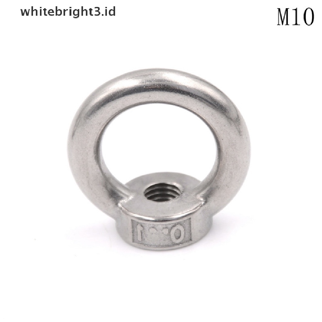 (whitebright3.id) M5 / M6 / M8 / M10 / M12 304 Cincin Pengangkat Mur Bahan Stainless Steel