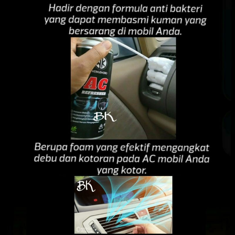 AC REFRESHER/PEMBERSIH AC/PENYEGAR UDARA &amp; PEMBERSIH JAMUR KACA EFEK DAUN TALAS PAKET 2 IN 1