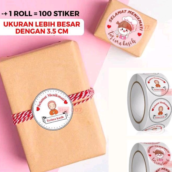 

Sticker Label Makanan Terima Kasih Stiker Selamat Menikmati 100pcs Sticker Thank You Besar