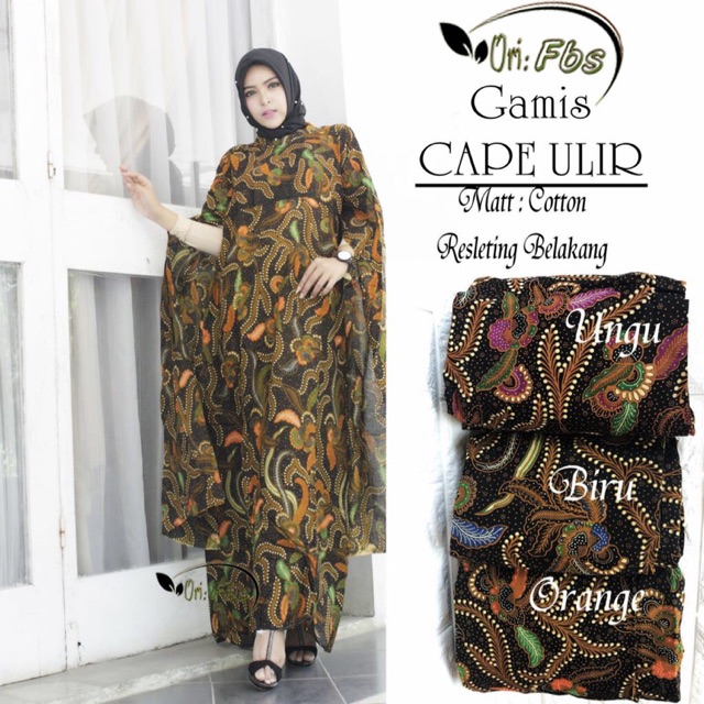 Gamis Batik Cape Ulir