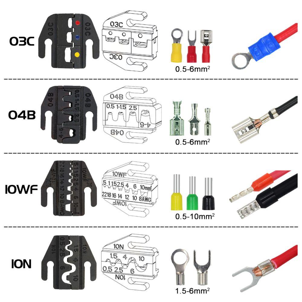 Solighter Ferrule Crimp Sets Alat Tukang Listrik Manual Wire Crimper Tool Wire Terminal Ferrule Crimper Plier Tang Crimping Tang Jaws