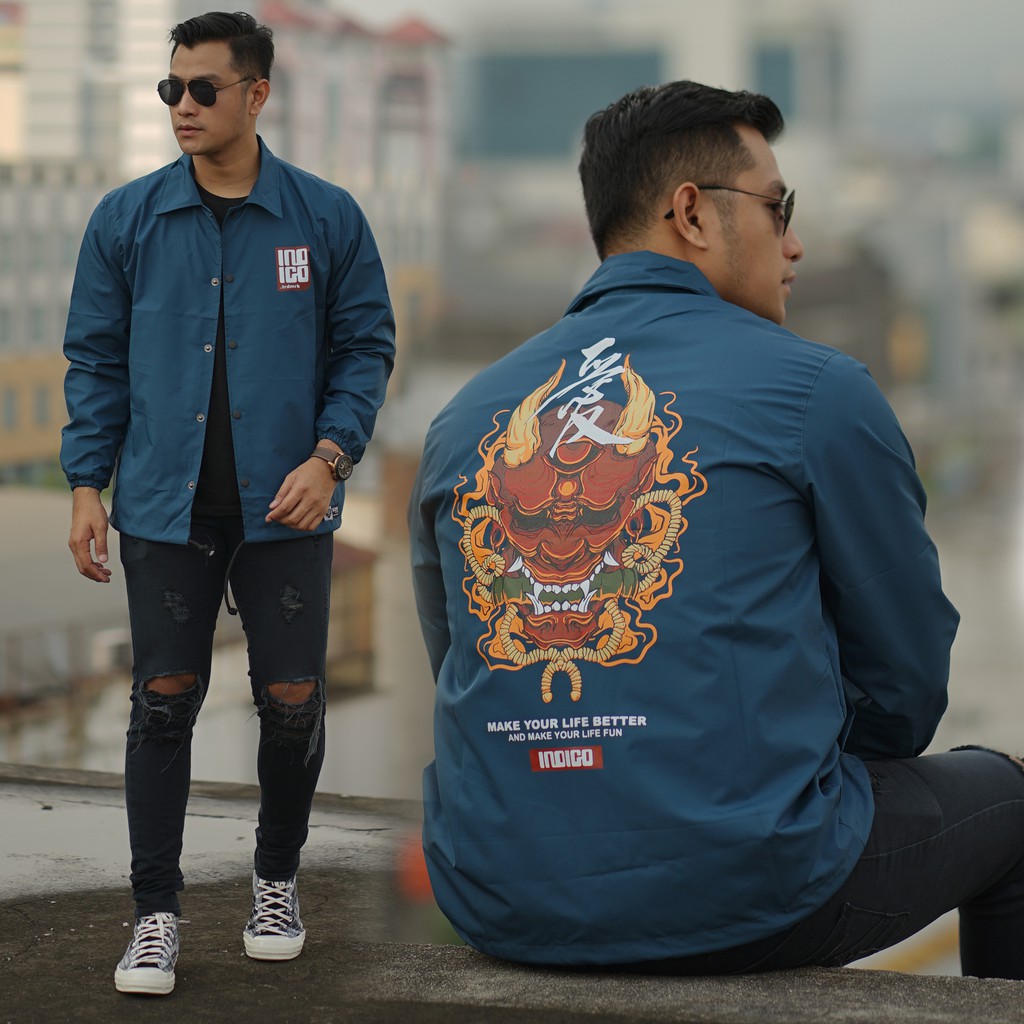 INST JAKET WINDBREAKER COACH ORIGINAL INDIGO BARONG