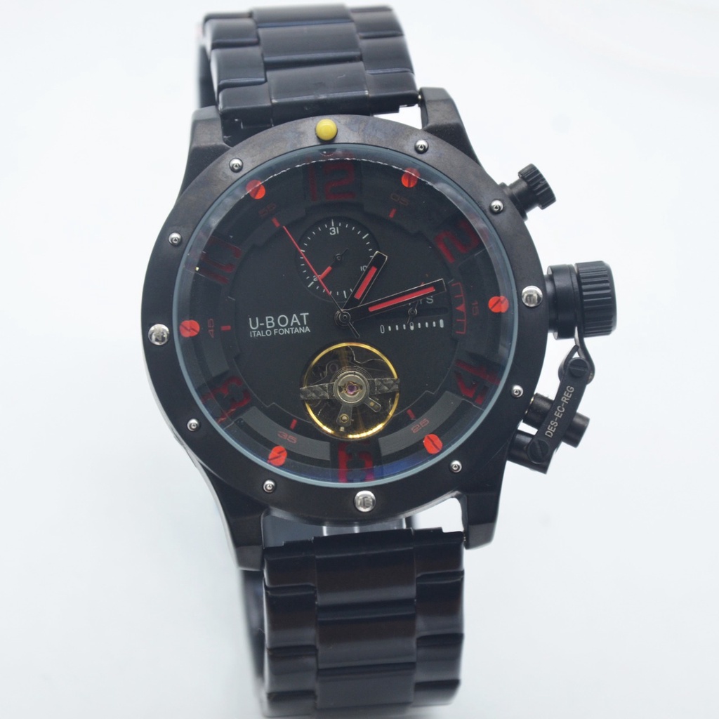 LIMITED EDITION _ Jam Tangan Pria ANalog U`Boat Chrono Aktif Rantai Water Resistance + Kotak
