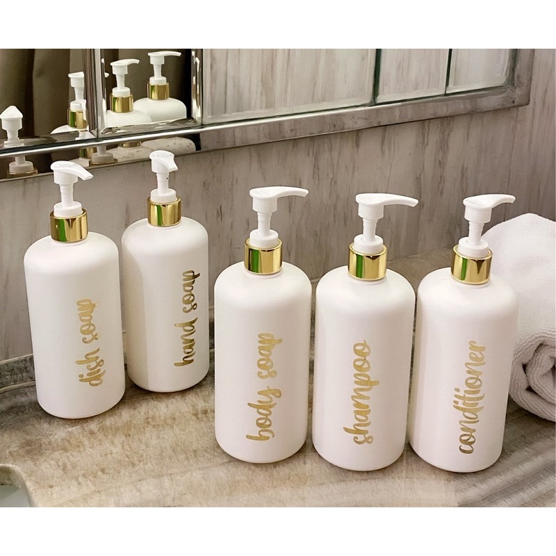 botol DOFF TEBAL gold kecil. aesthetic bottle minimalist refill organizer tempat sabun cair pump 500ml estetik