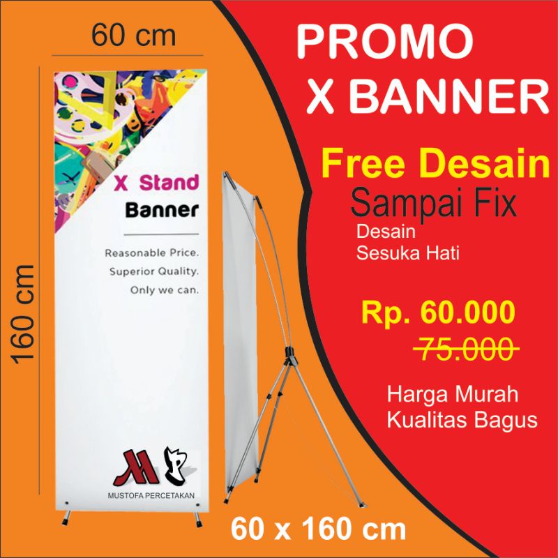 Jual X BANNER 16X60CM /X BANNER / RANGKA X BANNER TIANG X BANNER ...