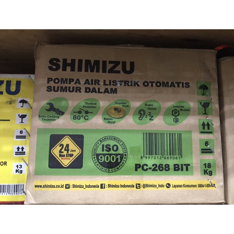 SHIMIZU PC 268 BIT Pompa Jet Pump Sumur Dalam Max 30M