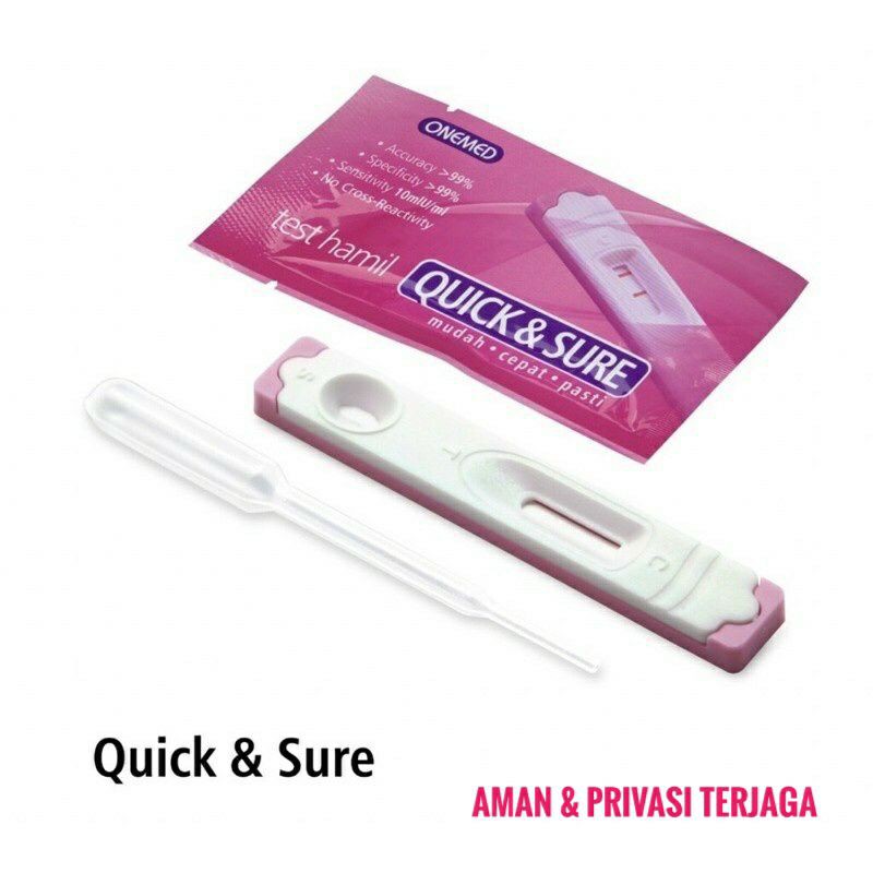 Tes Kehamilan Onemed Quick &amp; Sure PLUS PIPET, Testpack One med Tespek Tetes HCG