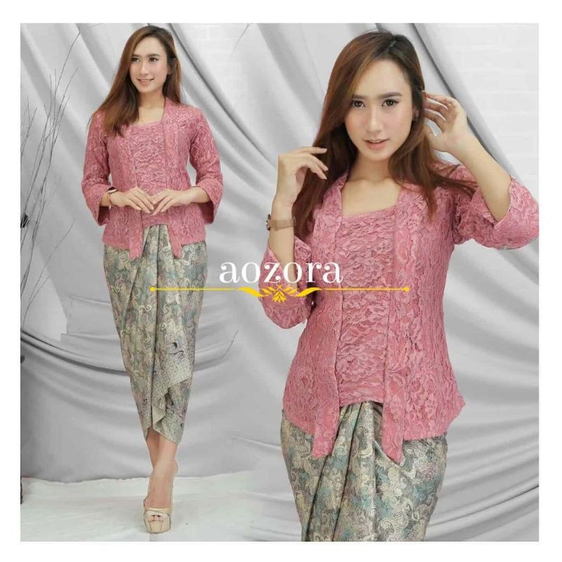 IndahKebaya | SET KEBAYA KUTUBARU BROKAT MIX ROK LILIT / KEBAYA BUSUI / ENCIM FLOY / MODERN WISUDA