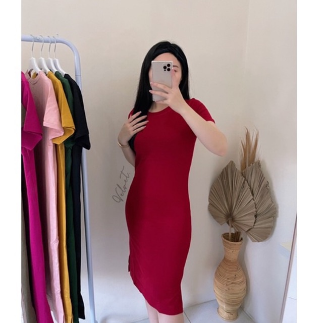 Dress Slim Polos Korean / dress bodycon import