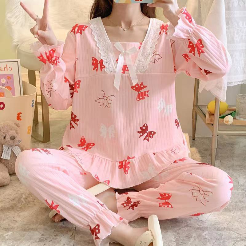 Piyama Baju Tidur Wanita V-Neck  Renda PP / Baju Tidur Import Murah PREMIUM bahan Tebal Halus-4