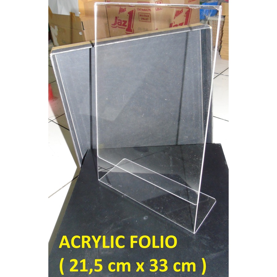 TEMPAT BROSUR / TENT HOLDER A4 / TENT CARD AKRILIK DISPLAY F4 / FOLIO MODEL L