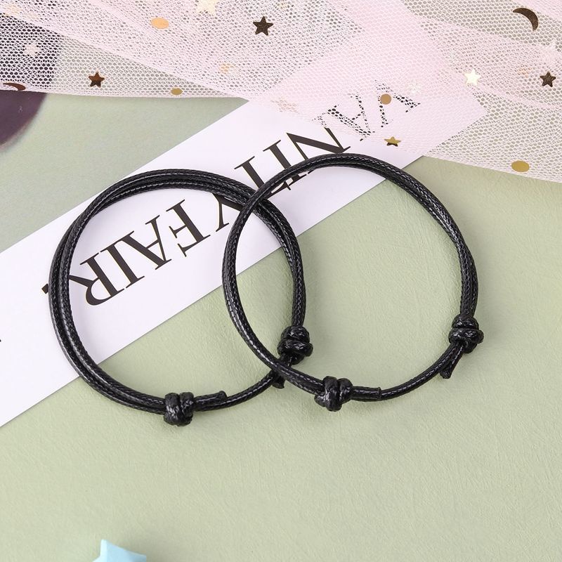 Gelang Hitam Polos Korea / Gelang Tali Prusik Simple Minimalis