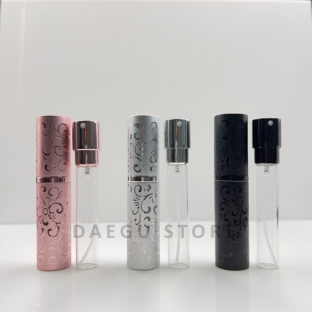 Botol Twist and Spray 10ml Model Putar Motif Ukiran Engraved Batik - Travel Size Refillable Perfume