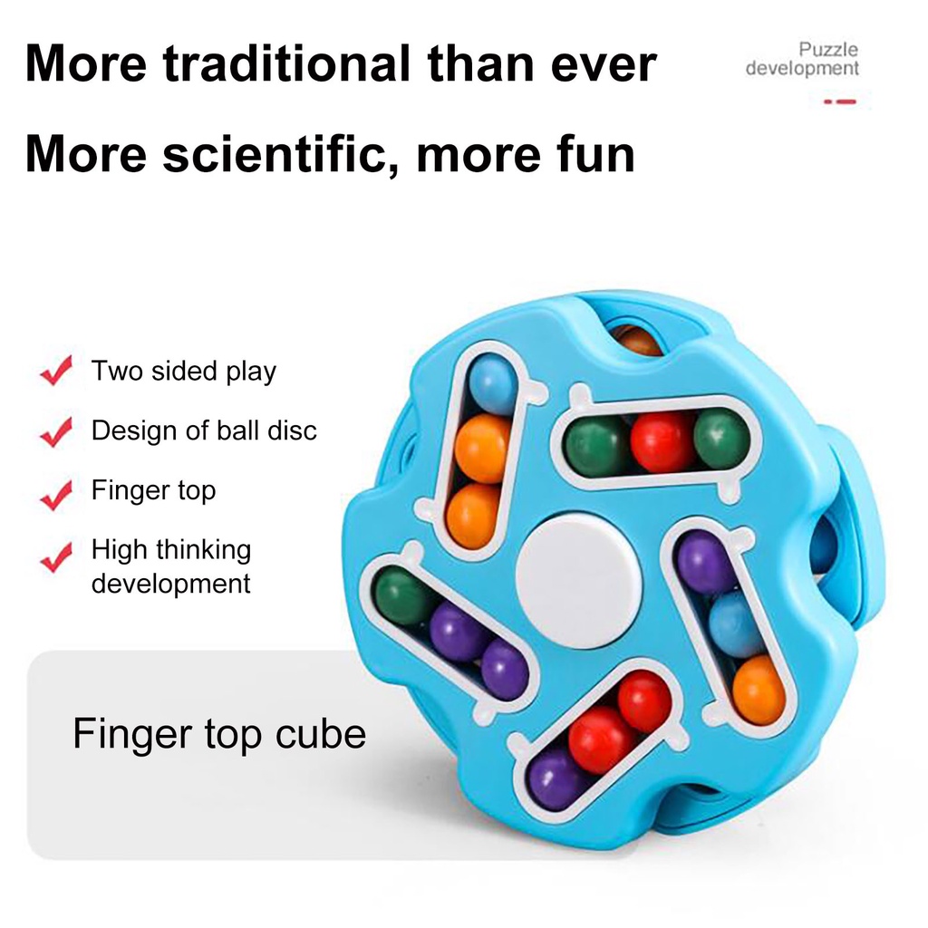 Rotating Magic Bean Toy Double-Sided Playable Circular Small Beads Decompression Ball Fidget Spinner Toys For Children