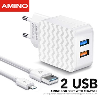 AMINO 2 Port USB Fast Charger 2.1A Micro USB Quick Charger Adapter MH-22