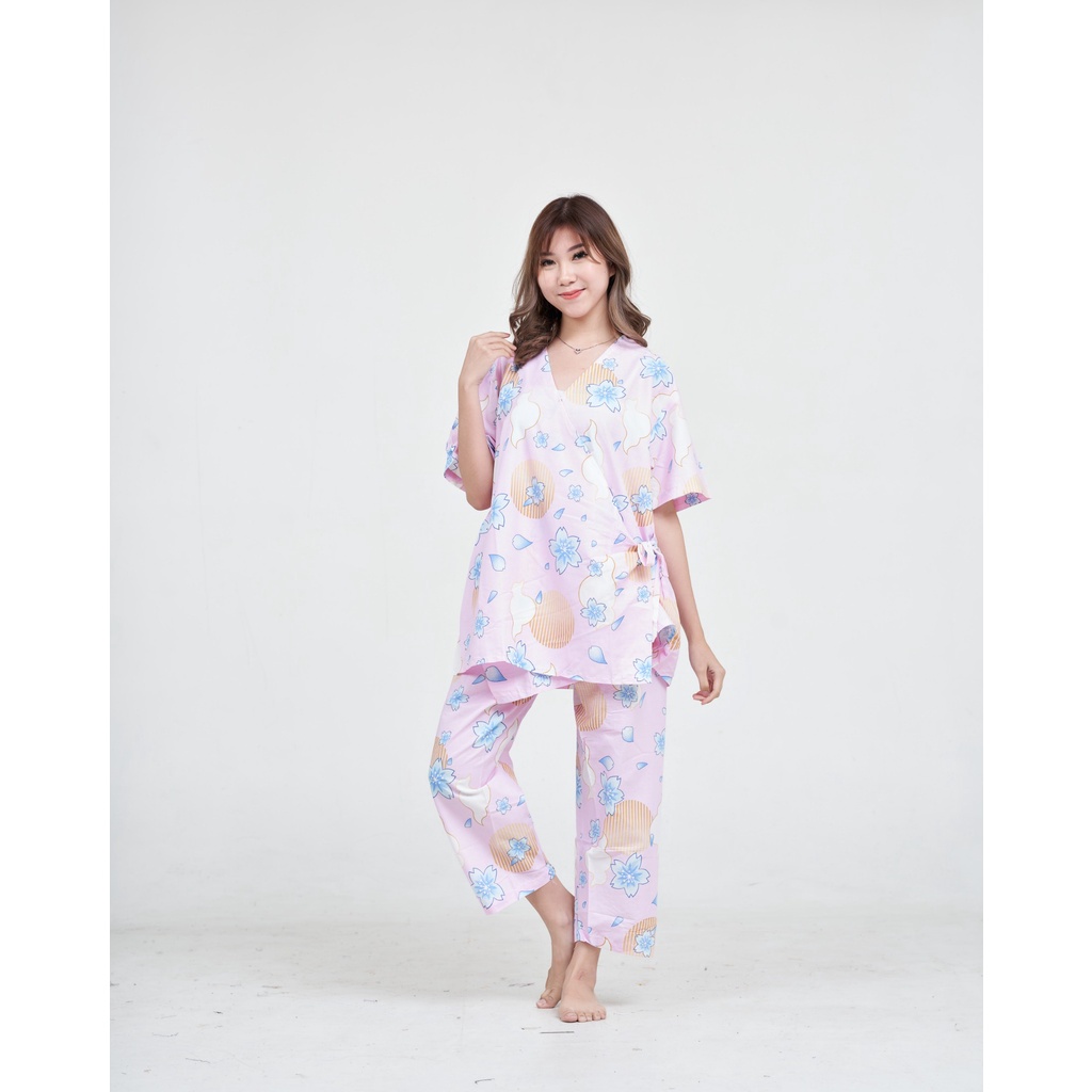 IZANY Piyama Kimono Katun Eropa Premium-DAISY PINK KP