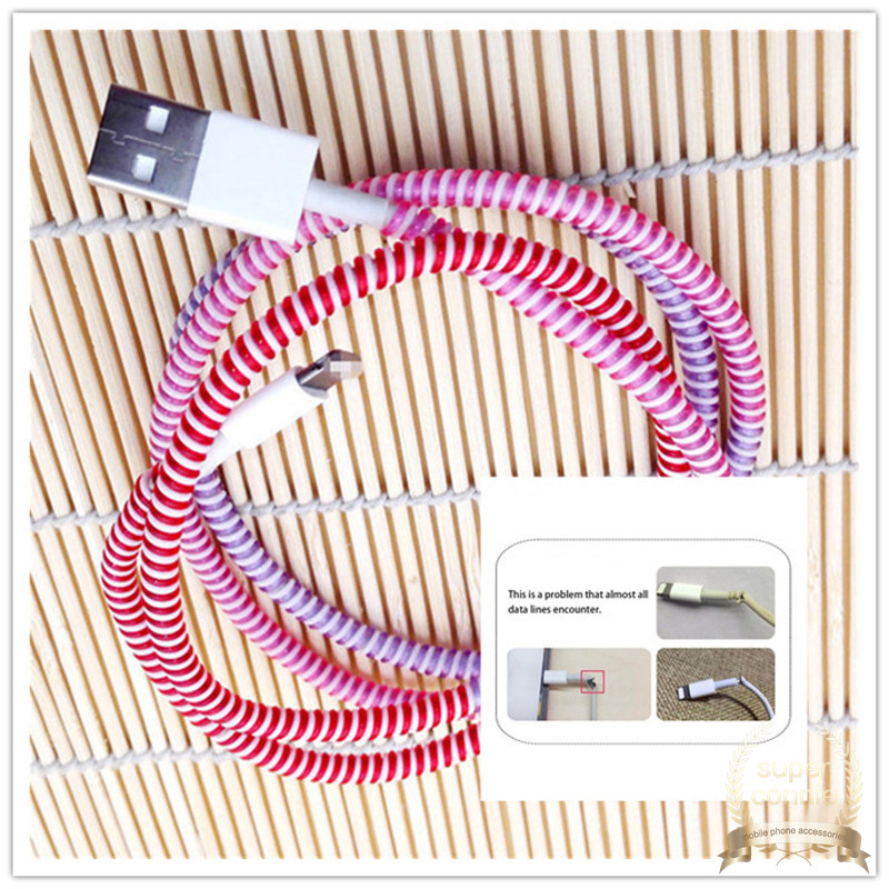 1.4M For IPhone Xiaomi Samsung Wire Cord Protection Wrap Cable Winder Organizer USB Charging Data Line Cable Protector