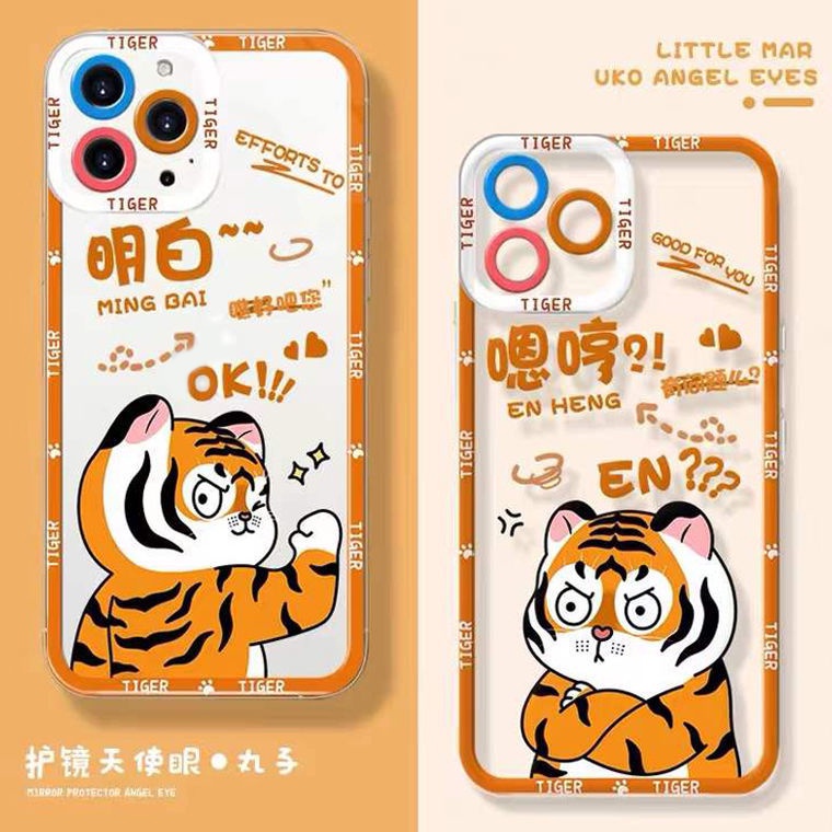 Soft Case Silikon TPU Transparan Motif Harimau Untuk IPhone 13 12 Mini 11 Pro X XR XS Max SE 2020 6 6S 7 8 Plus