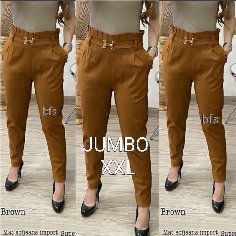 CELANA WANITA SOFT JEANS STRETCH IMPORT JUMBO 9213