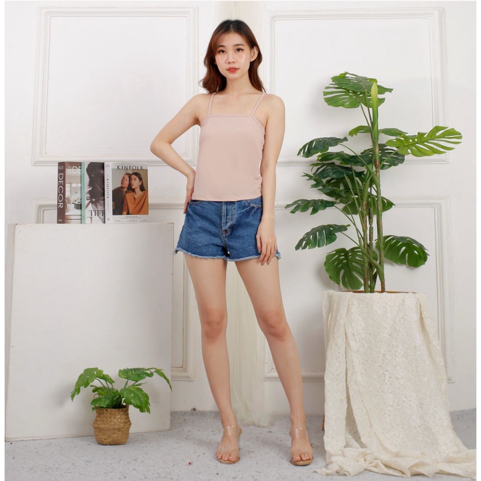 CAVALU Basic Tanktop Tali Korean Crop Tank Top Square 045