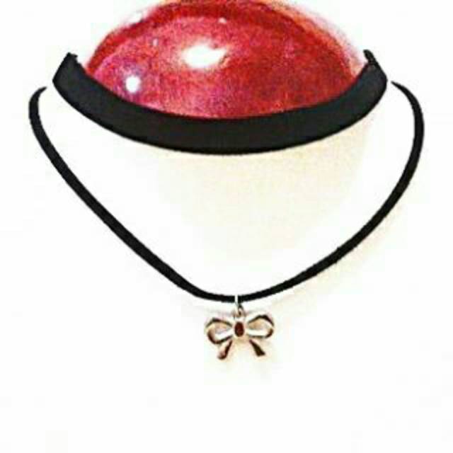 Double Silver Ribbon Velvet Choker Necklace | Kalung Handmade Premium Collection