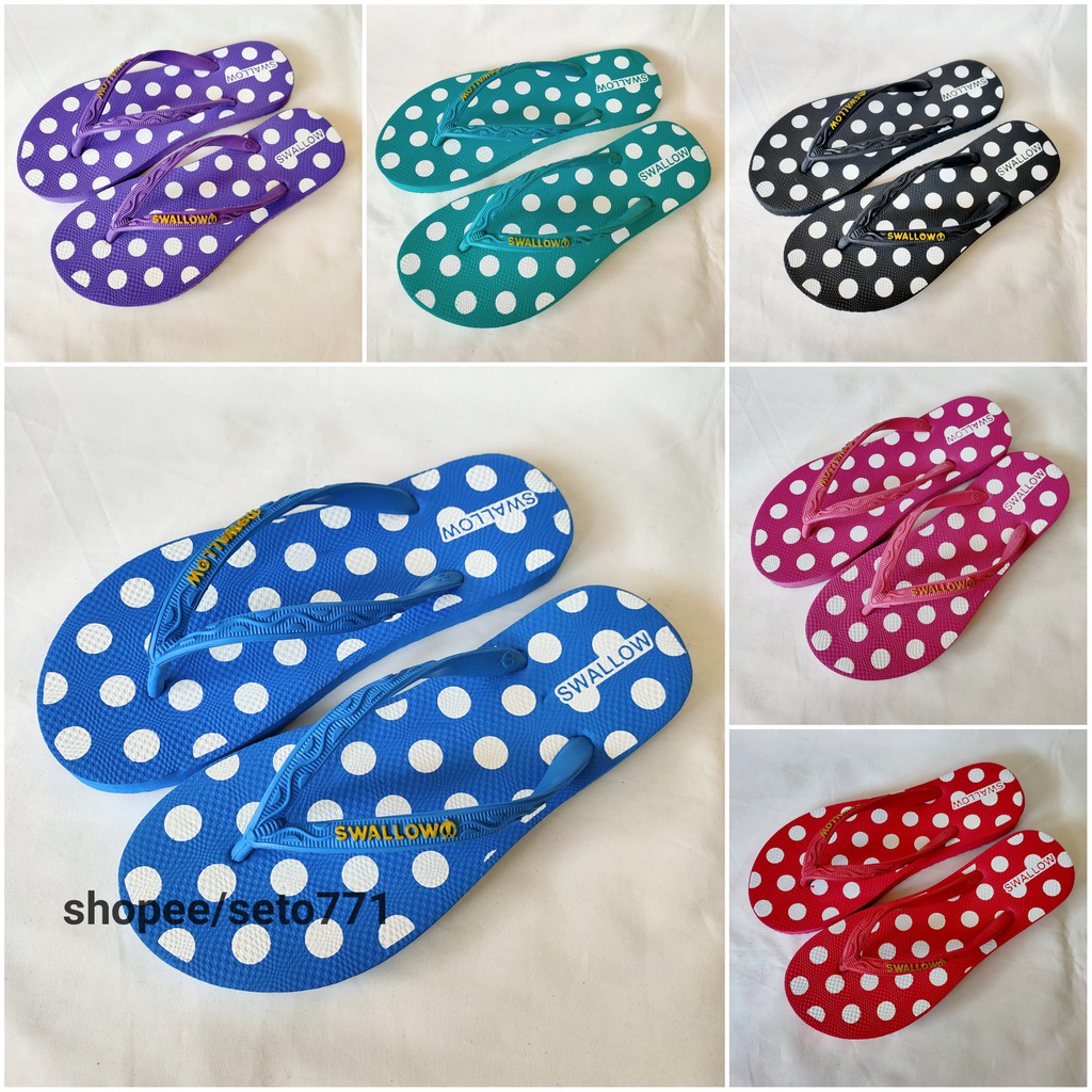  Swallow  Polkadot  Sandal  Japit Wanita Sendal Jepit Cewek 