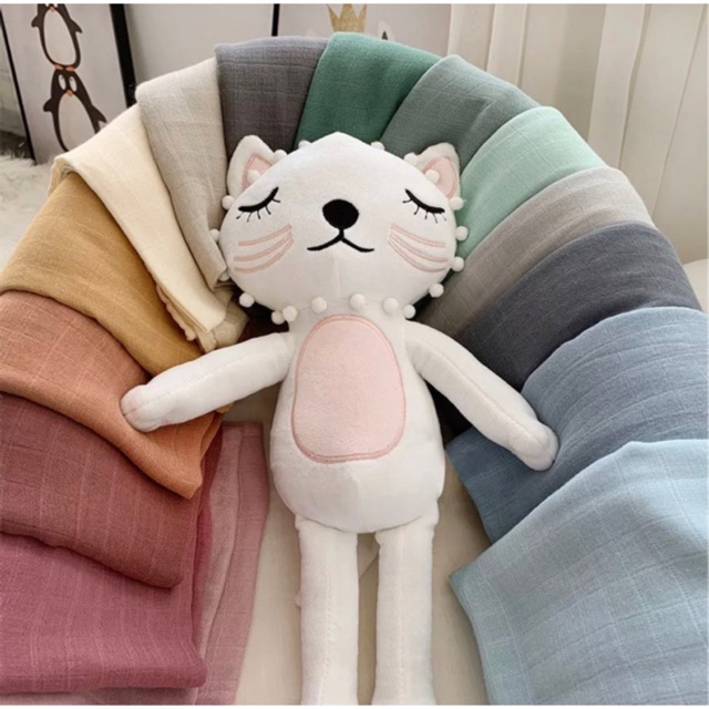 Muslin swaddle plain 70% bamboo fiber 30% cotton bedong bayi selimut bayi