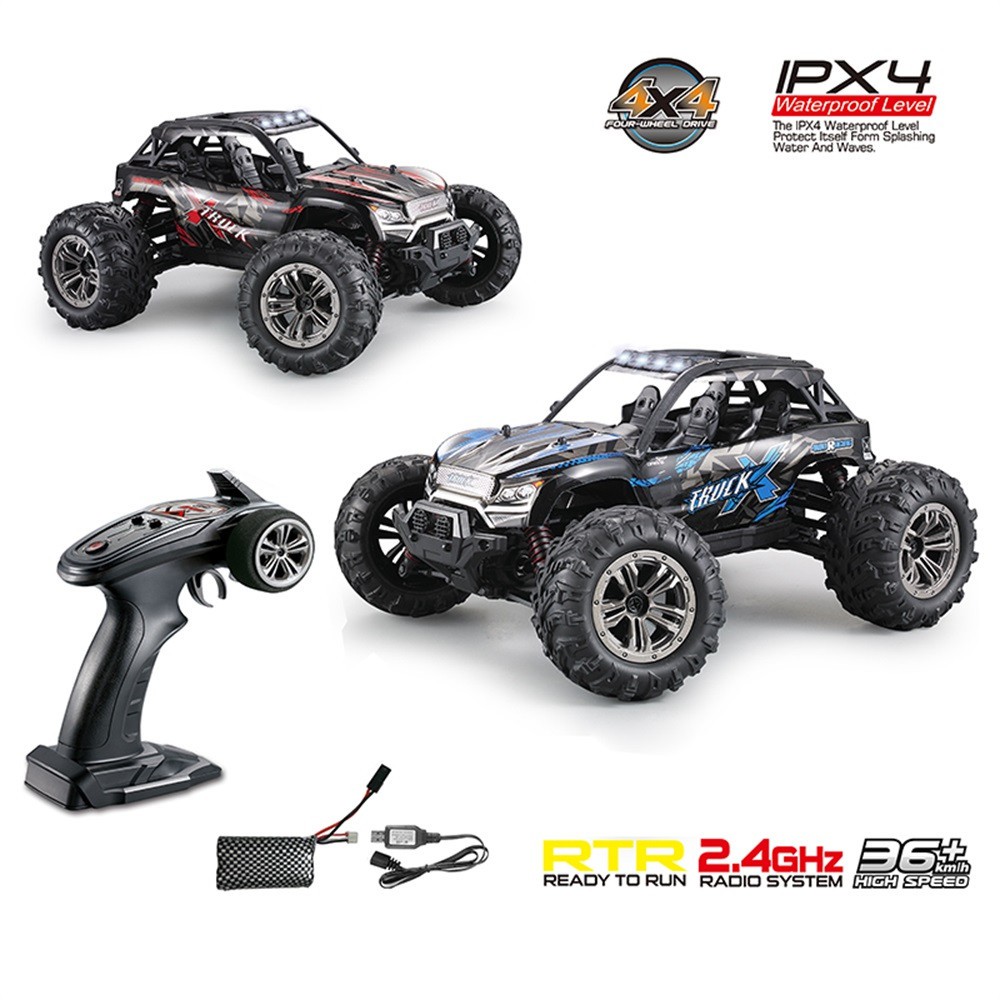 36kmh Rc Mobil Truk Monster Off Road 4wd 24ghz Skala 1 16 Rtr