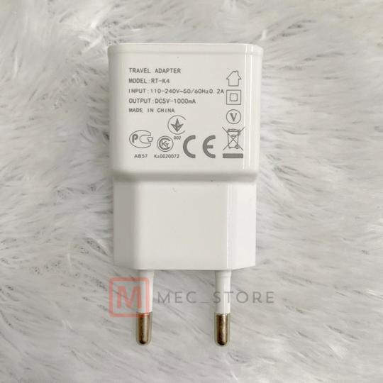 Kepala Charger / Adaptor Robot 1.0A RT-K4 Original Samsung Xiaomi Redmi Oppo Realme Vivo