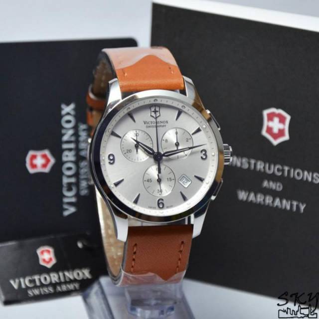 Jam Tangan Pria Victorinox Swiss Army Alliance 241480 Leather Original Murah