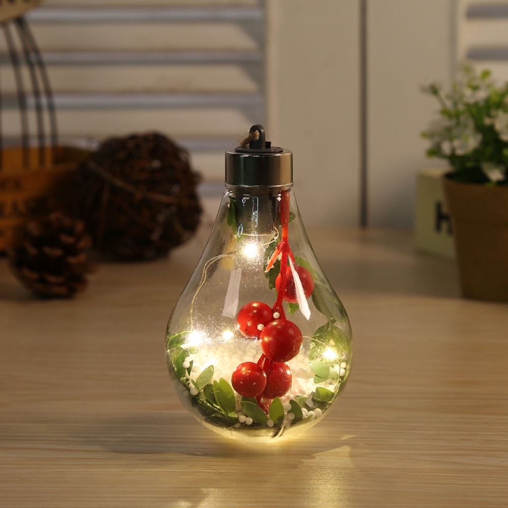 LED transparent christmas ornament christmas tree decoration pendant plastic bulb ball OW