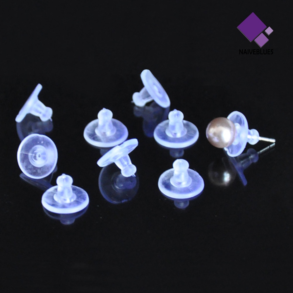 100 Pcs Stopper Anting Stud Bahan Silikon Transparan Untuk Aksesoris Perhiasan