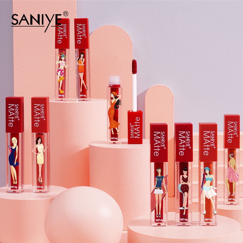 Saniye Lipstick Matte Liquid lip gloss 10 Warna Tahan Air Liptint  Dan Tahan Lama Kosmetik Bibir L1180