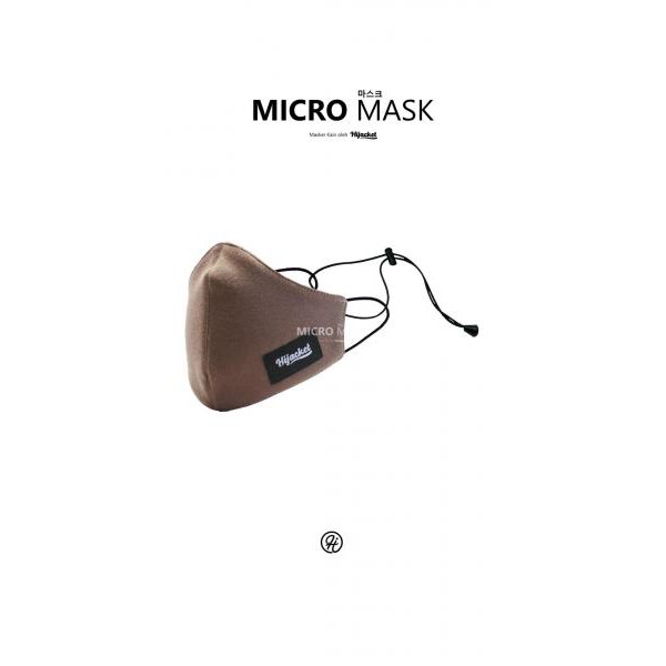 HIJACKET Micro Mask Masker Kain Pria Wanita Tali Karet Elastis Headloop 2 PLY Lapis-MOCCA