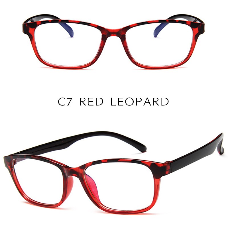 (YUZHU) Bayar di Tempat Gaya Retro Rectangle Kacamata Wanita/Pria Anti Radiasi Eyeglasses