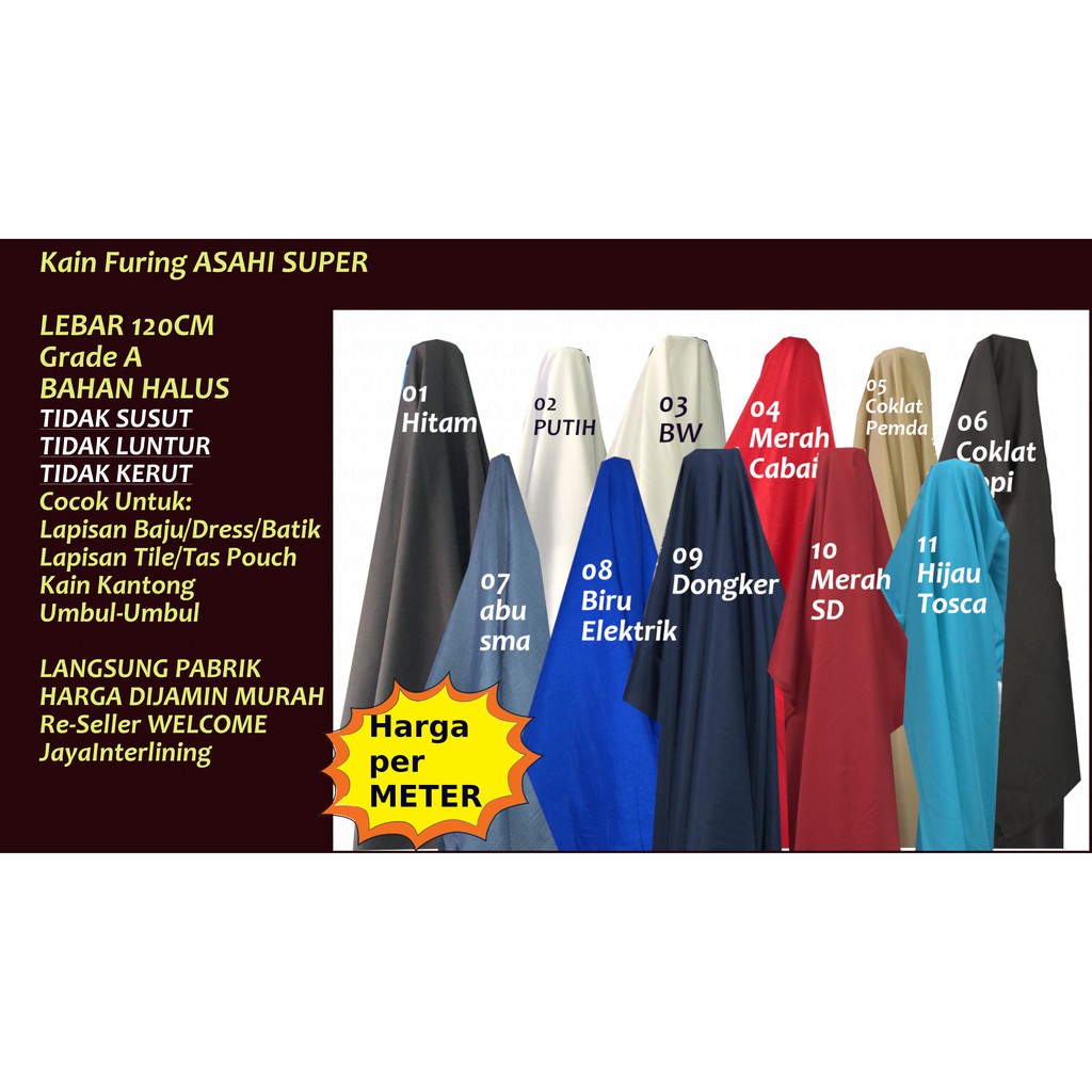 Kain Furing Asahi Super Premium Per Meter Lebar 120CM