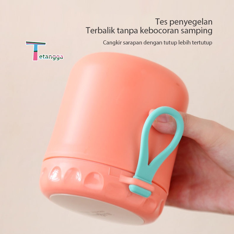 Mangkok sup Cangkir sup Anti Tumpah Panci sup Portable Free Sendok / Ice Multifungsi Gelas Soup