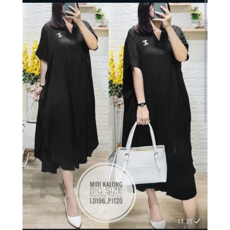 Batwing Midi Dress Kalong Jumbo Kekinian Busui Premium HQ