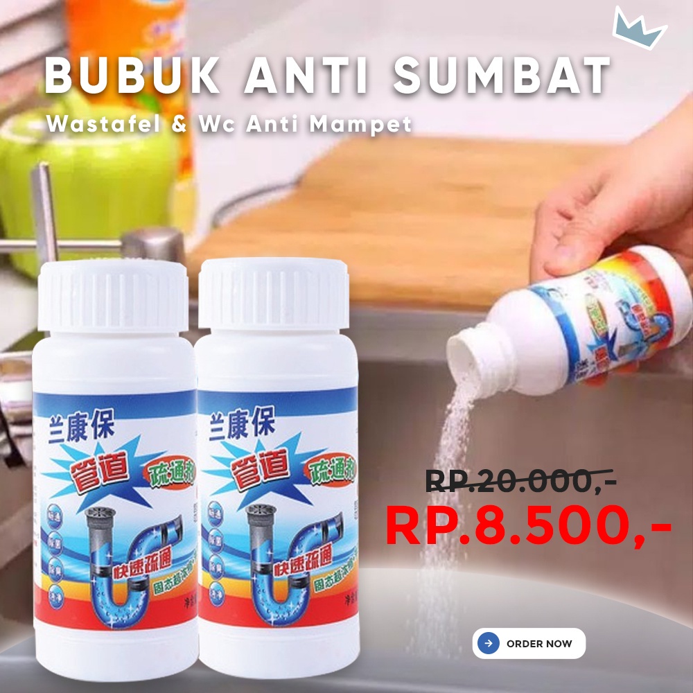 Bubuk Pipa Anti Sumbat/Anti Sumbat Mampet Pembersih Saluran WC Kloset dan Saluran Pipa