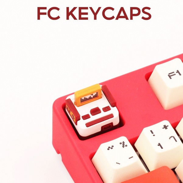 Famicom FC R4 Keycaps Keyboard Mekanik Mini Retro Klasik Custom