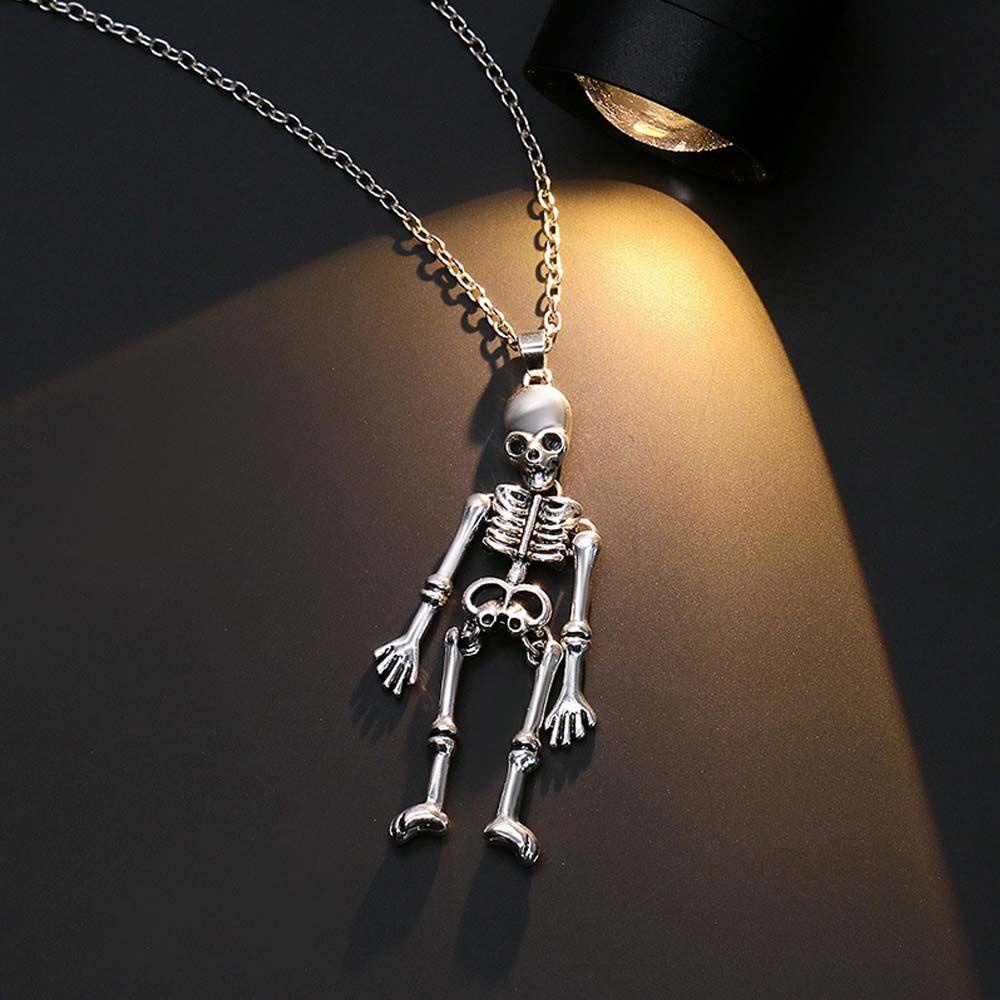 Kalung Dengan Liontin Kelelawar Hantu Gaya Punk Untuk Unisex