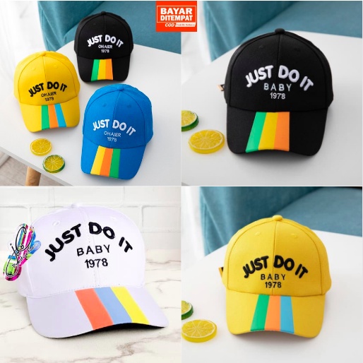 Topi Baseball Anak Just Do It / Topi Just Do It Ring Besi Laki Perempuan Usia 1-8 Tahun