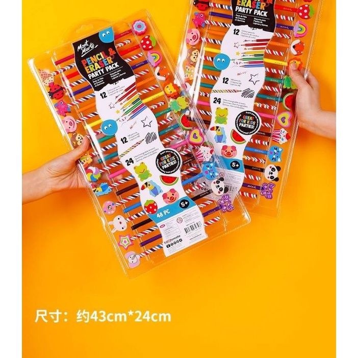 

PENSIL & ERASER PARTY PACK - SET 12 PENSIL,12 PENSIL WARNA DAN 24 PENGHAPUS LUCU