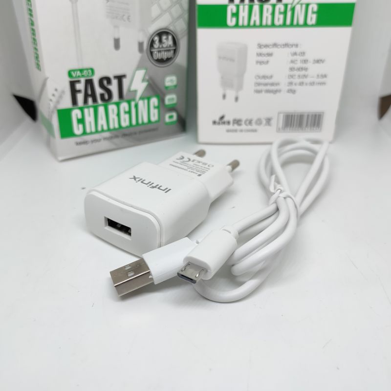 Charger VA-03 Fast Charging 3.5A Kabel Micro USB