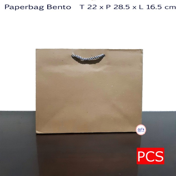

PROMO paperbag B16 22x28x16. PCS. Tas kertas bento brownis nasi