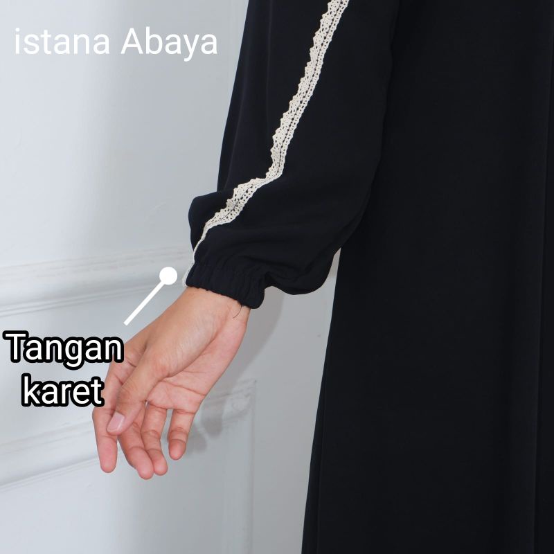 Wow cantik bgt simpel dan minimalis abaya Turki full pita Rajut cantik dg kancing depan