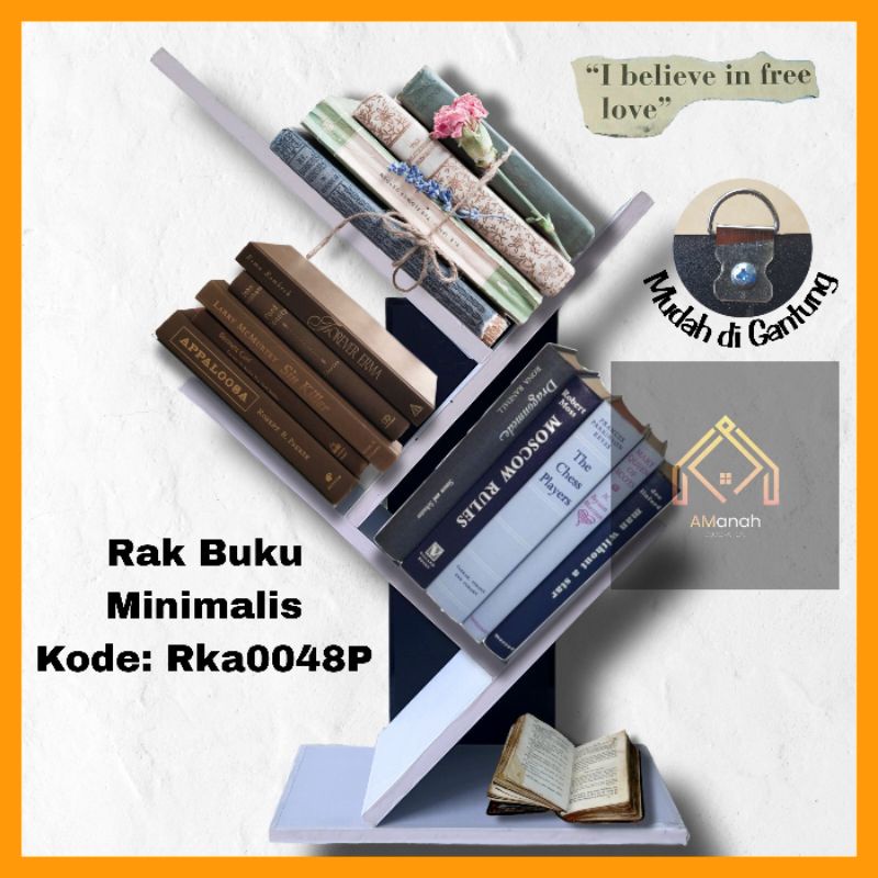 [COD] RAK BUKU GANTUNG MINIMALIS KODE RKA0048 - RAK BUKU PLYWOOD - RAK DINDING HIAS MODERN