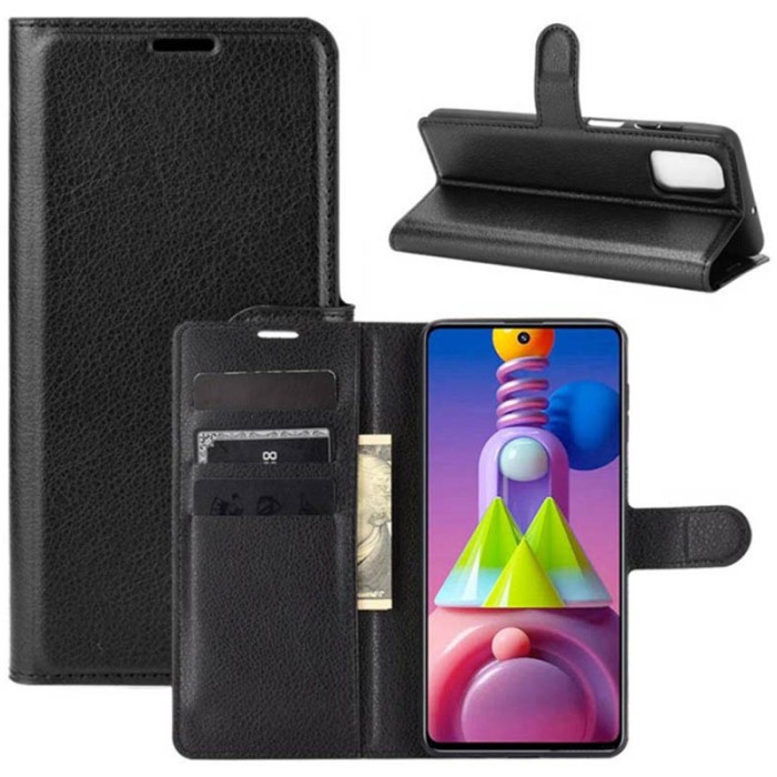Samsung Galaxy M51 Flip Wallet Dompet Kulit Leather Cover Case Casing